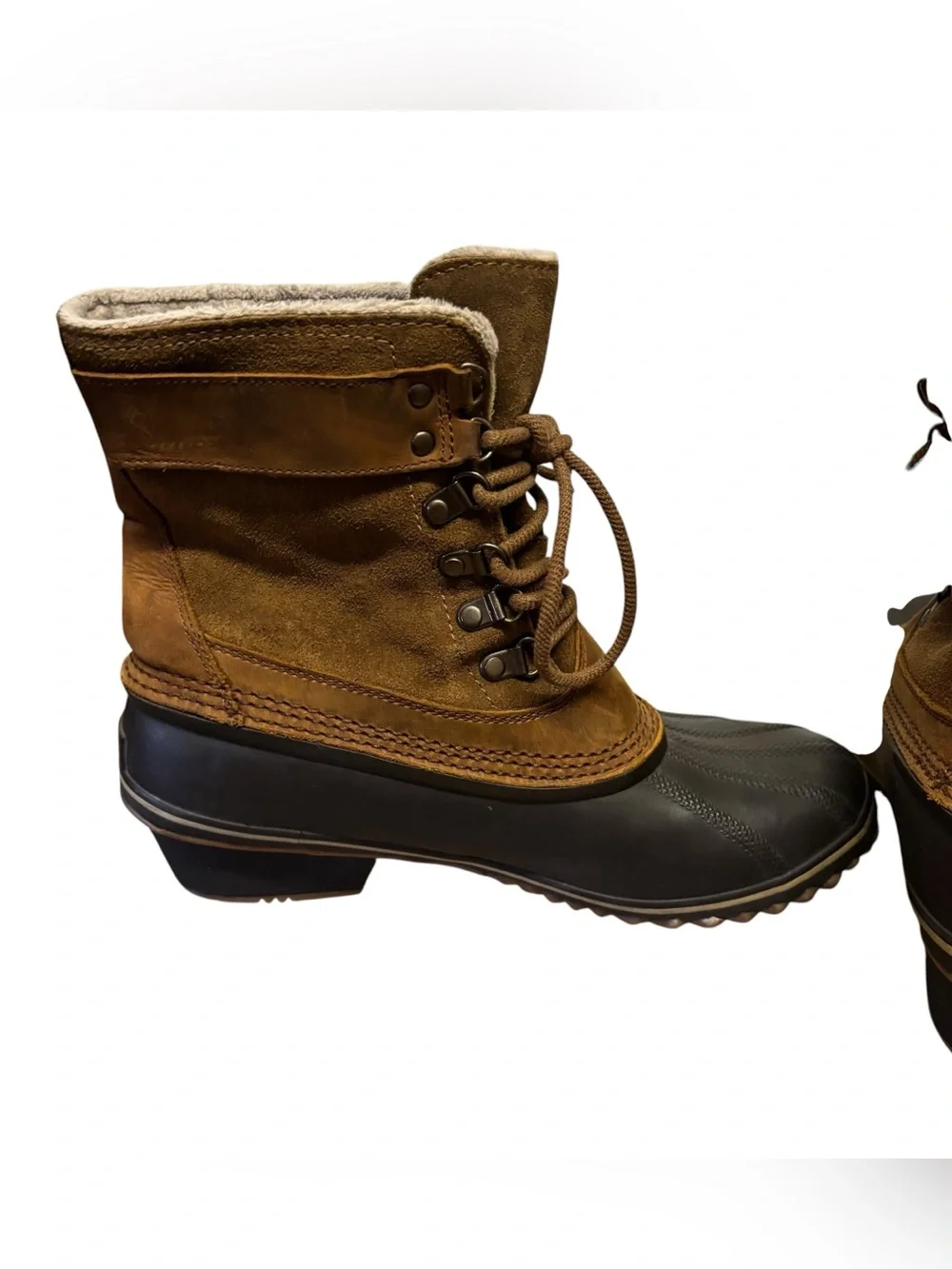 Sorel Fancy Lace II Winter Boot - Brown/Black Waterproof Lace-Up 9